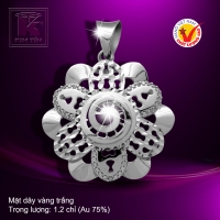 Mặt dây vàng trắng 18K