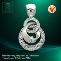 Mặt dây vàng trắng 18K