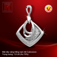 Mặt dây vàng trắng 18K