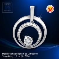 Mặt dây vàng trắng 18K