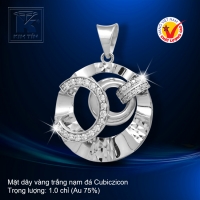 Mặt dây vàng trắng 18K