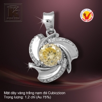 Mặt dây vàng trắng 18K