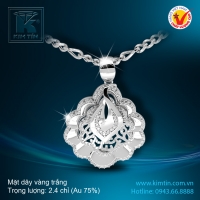 Mặt dây vàng trắng 18K