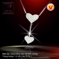 Mặt dây vàng trắng 18K