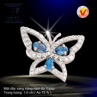 Mặt dây vàng trắng 18K