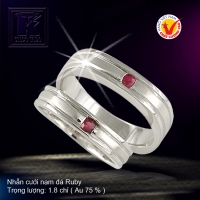 Nhẫn cưới vàng trắng 18K