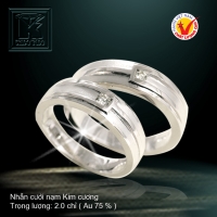 Nhẫn cưới vàng trắng 18K