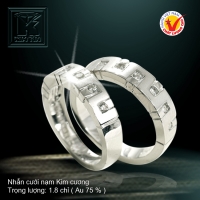 Nhẫn cưới vàng trắng 18K