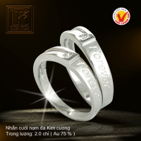 Nhẫn cưới vàng trắng 18K