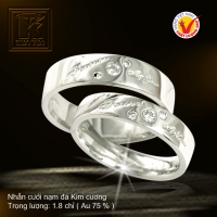 Nhẫn cưới vàng trắng 18K