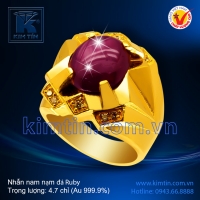 Nhẫn nam nạm đá Ruby