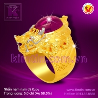 Nhẫn nam nạm đá Ruby