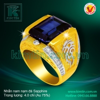 Nhẫn nam 18k nạm đá Sapphire