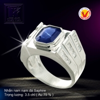 Nhẫn nam vàng trắng 18K