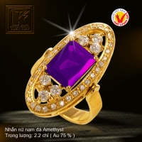 Nhẫn nữ nạm đá Amethyst