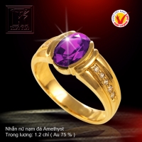 Nhẫn nữ nạm đá Amethyst