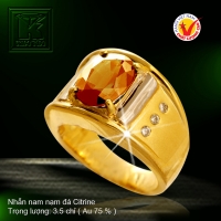 Nhẫn nam nạm đá Citrine