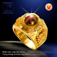 Nhẫn nam nạm đá Citrine