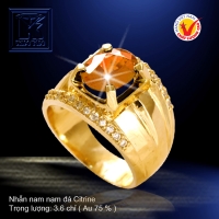 Nhẫn nam nạm đá Citrine