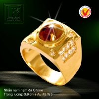 Nhẫn nam nạm đá Citrine