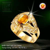 Nhẫn nam nạm đá Citrine