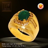 Nhẫn nam nạm đá Emerald