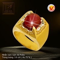 Nhẫn nam nạm đá Ruby