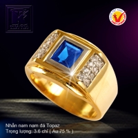 Nhẫn nam nạm đá Topaz