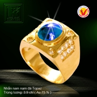 Nhẫn nam nạm đá Topaz