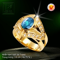 Nhẫn nam nạm đá Topaz