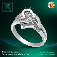 Nhẫn nữ vàng trắng 18K