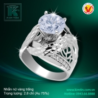 Nhẫn nữ vàng trắng 18K