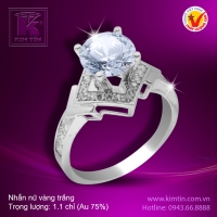 Nhẫn nữ vàng trắng 18K