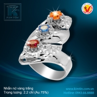 Nhẫn nữ vàng trắng 18K