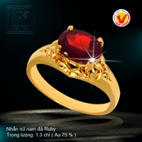 Nhẫn nữ nạm đá Ruby