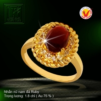 Nhẫn nữ nạm đá Ruby