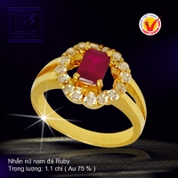 Nhẫn nữ nạm đá Ruby