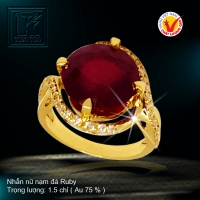 Nhẫn nữ nạm đá Ruby