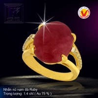 Nhẫn nữ nạm đá Ruby