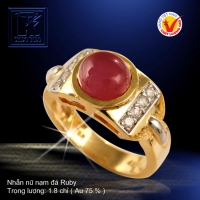 Nhẫn nữ nạm đá Ruby