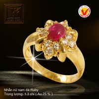 Nhẫn nữ nạm đá Ruby