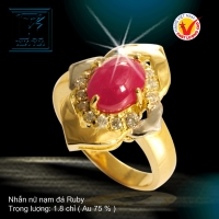 Nhẫn nữ nạm đá Ruby