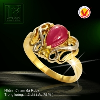 Nhẫn nữ nạm đá Ruby