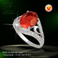 Nhẫn nữ nạm đá Ruby