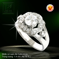 Nhẫn nữ vàng trắng 18K