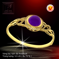 Vòng tay nạm đá Amethyst