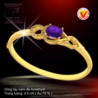 Vòng tay nạm đá Amethyst