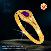 Vòng tay nạm đá Amethyst