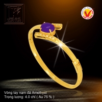 Vòng tay nạm đá Amethyst