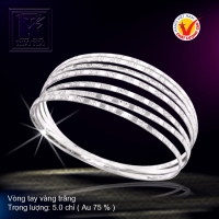 Vòng tay vàng trắng 18K